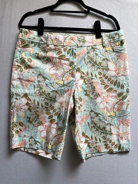 Talbots Floral Cotton Blend perfect Shorts Sz 12